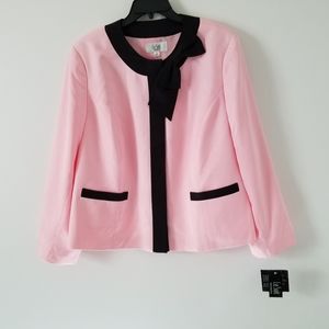 Le Suit Pink/Black Blazer Jacket Size 20W